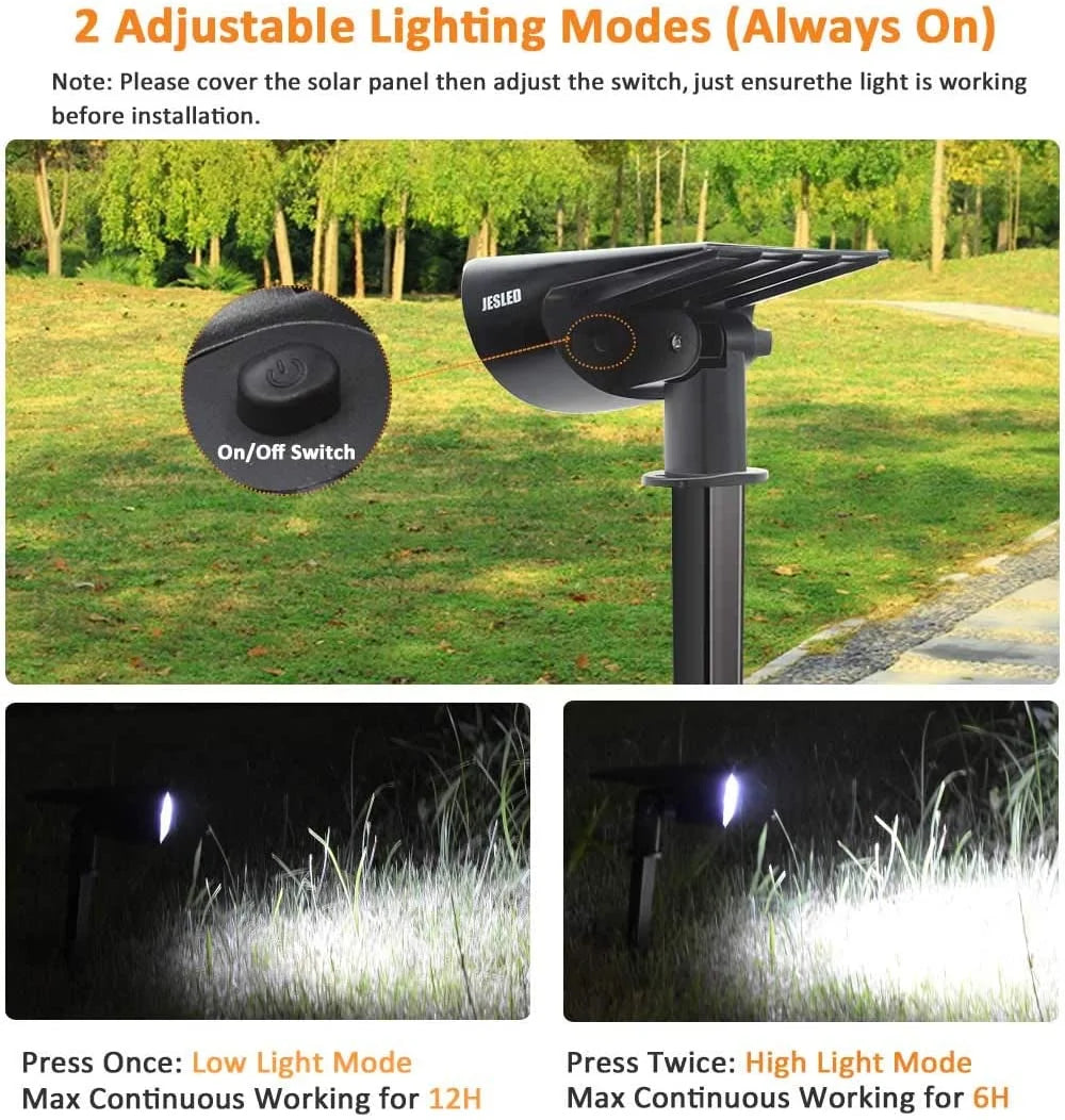 Brilliant White Light - Brighten Your Path: Solar Spotlights for Walkways 