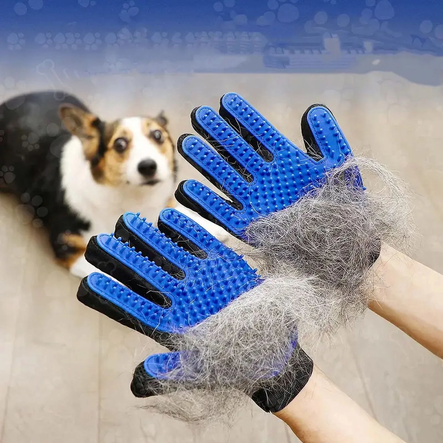 Gentle Pet Grooming Gloves - Effective Dog & Cat Hair Remover