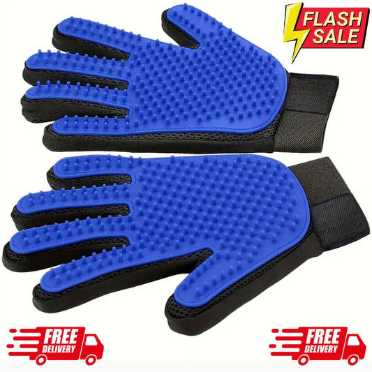 Gentle Pet Grooming Gloves - Effective Dog & Cat Hair Remover